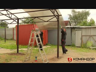 assembling a polycarbonate carport